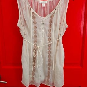 Motherhood Maternity Tunic -Sz L Sheer Cream